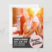 Moderne Circle Spotlight Cutout Save the Date Phot Aankondigingskaart (Voorkant / Achterkant)