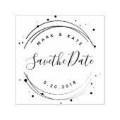 Moderne Circulaire Custom Save the Date Wedding Zelfinktende Stempel (Design)