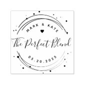 Moderne Circulaire De Perfecte Mix Bruiloftsgesche Zelfinktende Stempel (Design)