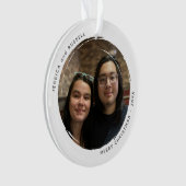 Moderne Circulaire Grunge 2 Foto's Acryl Ornament (voorkant)