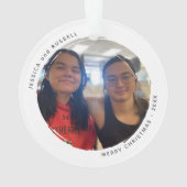 Moderne Circulaire Grunge 2 Foto's Acryl Ornament (achterkant)