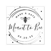 Moderne Circulaire Houden van Bij Honing Bruiloft Zelfinktende Stempel (Design)