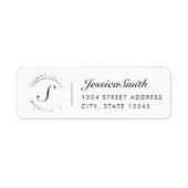 Moderne Circular Monogram Aangepast adres Etiket (Voorkant)