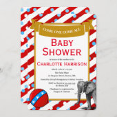Moderne Circus Carnival Baby shower Kaart (Voorkant / Achterkant)