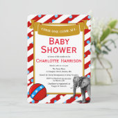 Moderne Circus Carnival Baby shower Kaart (Staand voorkant)