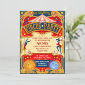 Moderne Circus Carnival Festival Birthday Kaart (Staand voorkant)