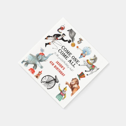 Moderne  Circus Carnival Festival Birthday Servet (Hoek)