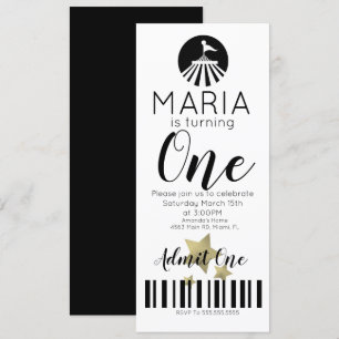 Moderne Circus Eerste Verjaardag Ticket Feest Kaart