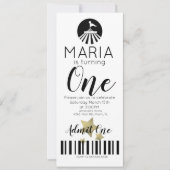 Moderne Circus First Birthday Ticket Party Kaart (Voorkant)