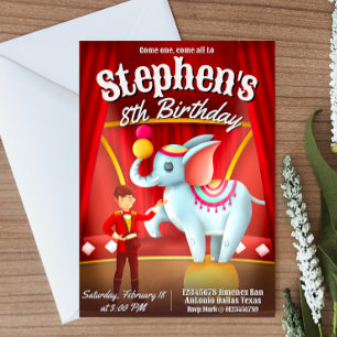 Moderne Circus Verjaardag Kaart