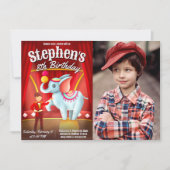 Moderne Circus Verjaardag met Foto Kaart (Voorkant)