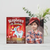 Moderne Circus Verjaardag met Foto Kaart (Staand voorkant)