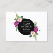 Moderne Cirkel Bloemenkrans Wit Groot Visitekaartje (Voorkant)