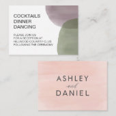 Moderne Cirkel Bruiloftsreceptie Enclosurekaart Informatiekaartje (Voorkant / Achterkant)