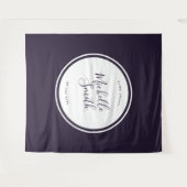 Moderne Cirkel Eenvoudige Boho Paarse Bruiloft Fee Wandkleed (Voorkant (horizontaal))