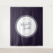 Moderne Cirkel Eenvoudige Boho Paarse Bruiloft Fee Wandkleed (Voorkant)