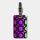 Moderne Cirkel en Vierkant Design Bagagelabel (Voorkant verticaal)