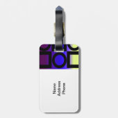 Moderne cirkel en vierkant ontwerp bagagelabel (Achterkant verticaal)