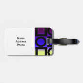 Moderne cirkel en vierkant ontwerp bagagelabel (Achterkant horizontaal)