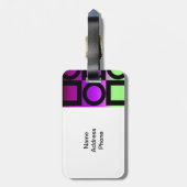 Moderne cirkel en vierkant ontwerp bagagelabel (Achterkant verticaal)