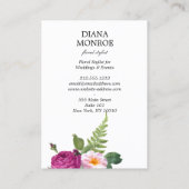 Moderne Cirkel Floral krans Gestreept Groot Visitekaartje (Achterkant)