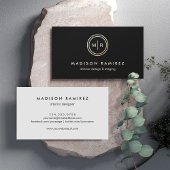 Moderne cirkel Logo Classy Black White Visitekaartje