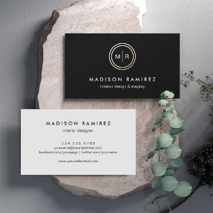 Moderne cirkel Logo Classy Black White Visitekaartje