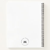 Moderne Cirkel Monogram Logo Persoonlijke Naam Notitieboek (Achterkant)