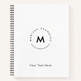 Moderne Cirkel Monogram Logo Persoonlijke Naam Notitieboek
