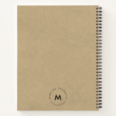 Moderne Cirkel Monogram Persoonlijke Naam Logo Kra Notitieboek (Achterkant)