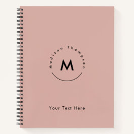 Moderne Cirkel Monogram Persoonlijke Naam Logo Roz Notitieboek