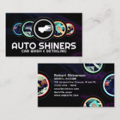 Moderne cirkel rondetafelauto visitekaartje (Voorkant / Achterkant)