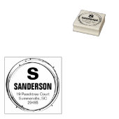 Moderne cirkel & stip krans retour adres stempel (Gestempeld)