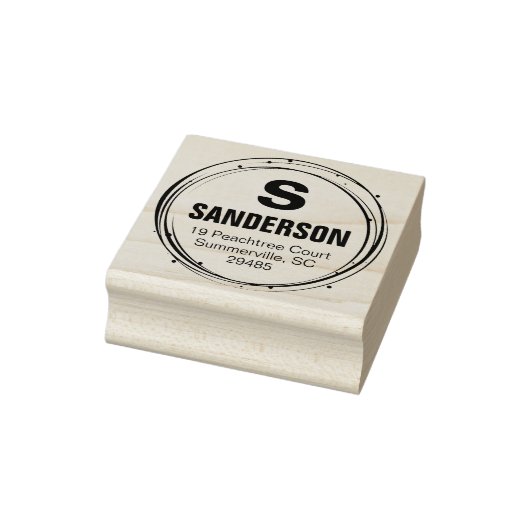 Moderne cirkel & stip krans retour adres stempel (Stempel)