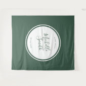 Moderne Cirkel Vlakte Smaragd Boho Groene Douche Wandkleed (Voorkant (horizontaal))