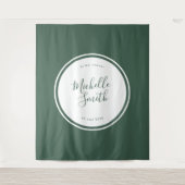 Moderne Cirkel Vlakte Smaragd Boho Groene Douche Wandkleed (Voorkant)