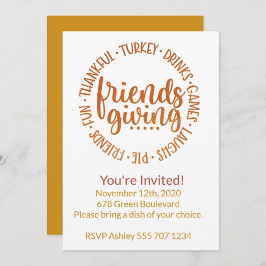 Moderne cirkel Vriendschappen Kaart (Voorkant / Achterkant)