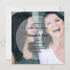 Moderne Cirkel Witte Foto Overlay Handfasting Kaart