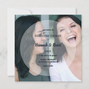 Moderne Cirkel Witte Foto Overlay Handfasting Kaart