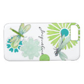 Moderne cirkelbloemen op Waterverf Dragonfly Case-Mate iPhone Case (Achterkant (Horizontaal))