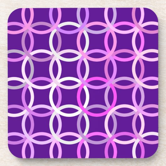Moderne cirkels, amethyst en orchidee bier onderzetter (Voorkant)