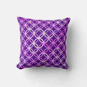 Moderne cirkels, amethyst en orchidee kussen