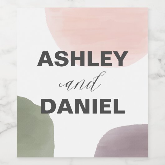 Moderne cirkels bruiloft-wijnfles, wijn etiket (Enkel label)