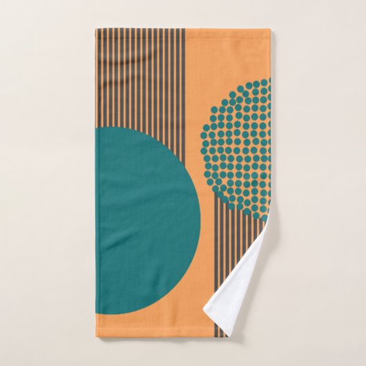 Moderne cirkels en lijnen halverwege de eeuw bad handdoek (Handdoek)