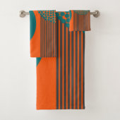 Moderne cirkels en lijnen halverwege de eeuw bad handdoek (Insitu)