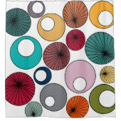 Moderne cirkels halverwege de eeuw douchegordijn (Voorkant)