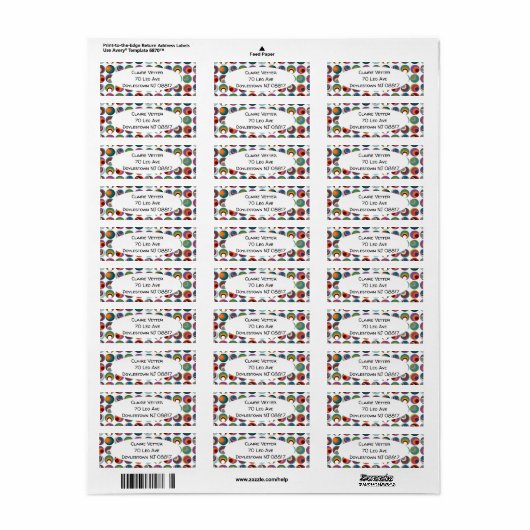 Moderne cirkels halverwege de eeuw etiket (Full Sheet)