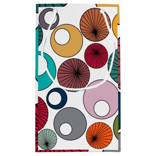 Moderne cirkels halverwege de eeuw klein cadeauzakje (Achterkant)