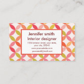 Moderne cirkels in het midden van de eeuw interieu visitekaartje (Achterkant)