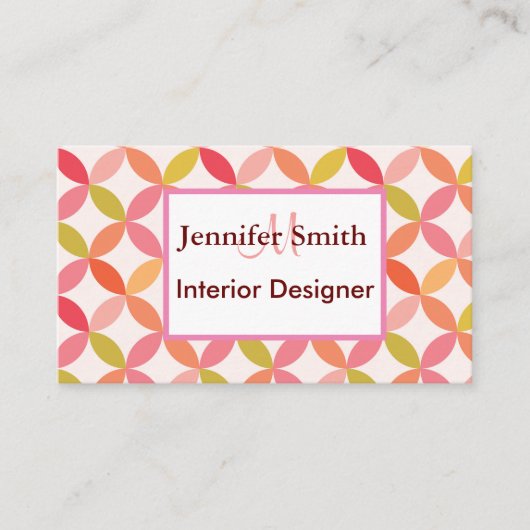 Moderne cirkels in het midden van de eeuw interieu visitekaartje (Voorkant)